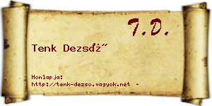 Tenk Dezső névjegykártya